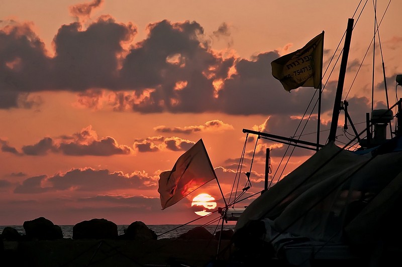 Transport Israel Nature Israel views Sky Sunsets vessel