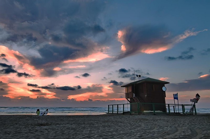 People Israel Nature Israel views Shores Sunsets Central Israel people